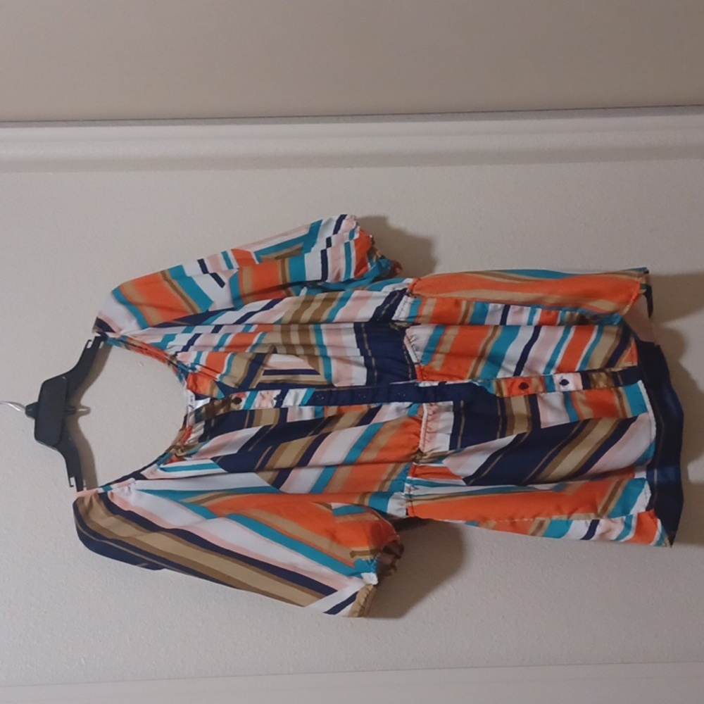 Womens multi-color Christine V blouse size 3x